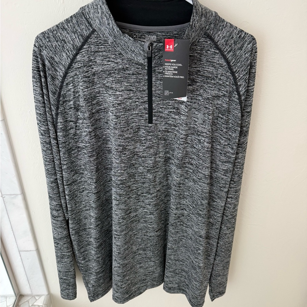Under Armour Black and Gray Half-Zip Top